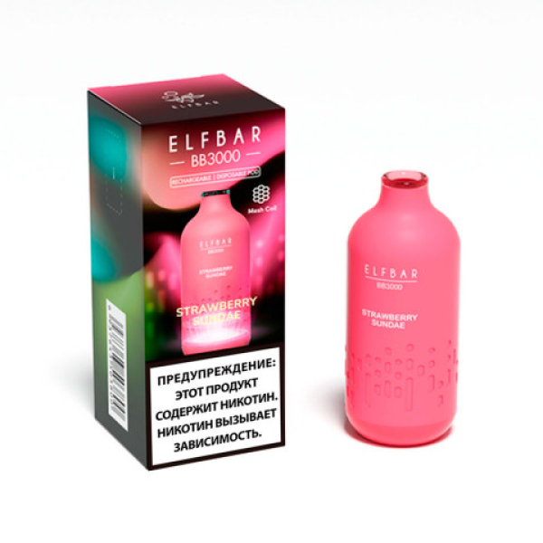 Elfbar BB3000 Мороженое с клубничным джемом, 3000 тяг в Сыктывкаре