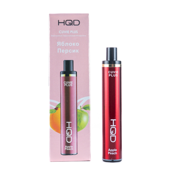Одноразовая электронная сигарета HQD Cuvie Plus Apple Peach (Яблоко Персик) 1200 затяжек в Сыктывкаре