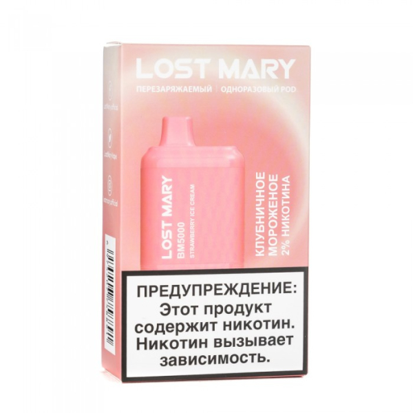 Lost Mary Strawberry Ice Cream Клубничное мороженное, 5000 тяг в Сыктывкаре