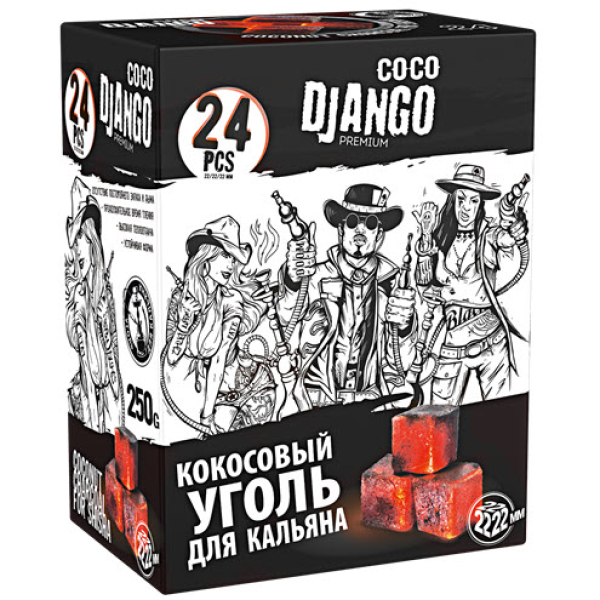 Уголь Coco Django для кальяна 24 шт в Сыктывкаре