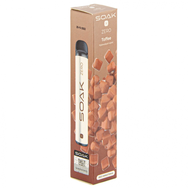 SOAK X ZERO Toffee 1500 затяжек (без никотина) в Сыктывкаре