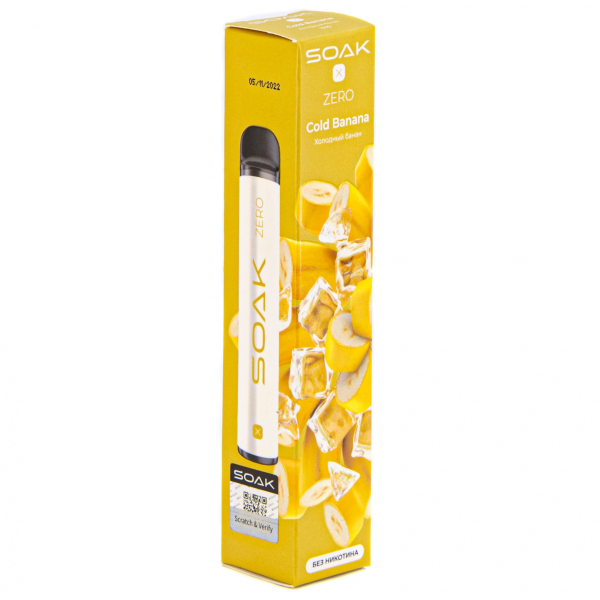 SOAK X ZERO Cold banana 1500 затяжек (без никотина) в Сыктывкаре