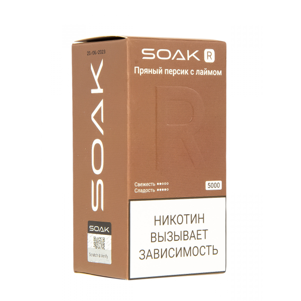 Soak R Пряный Персик С Лаймом 5000 Затяжек в Сыктывкаре