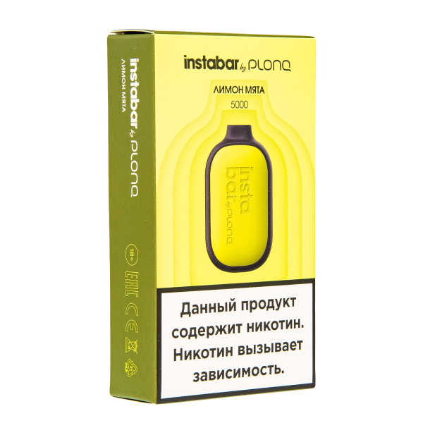 Plonq Instabar Лимон Мята (5000 Затяжек) 20 Мг в Сыктывкаре