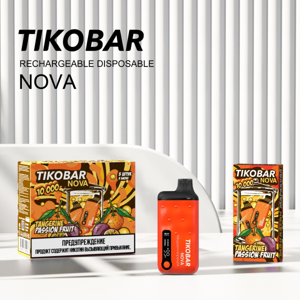 Электронка Tikobar Nova Мандарин Маракуйя 10000 Затяжек в Сыктывкаре