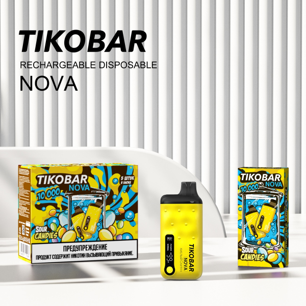 Электронка Tikobar Nova Кислые Конфеты 10000 Затяжек в Сыктывкаре