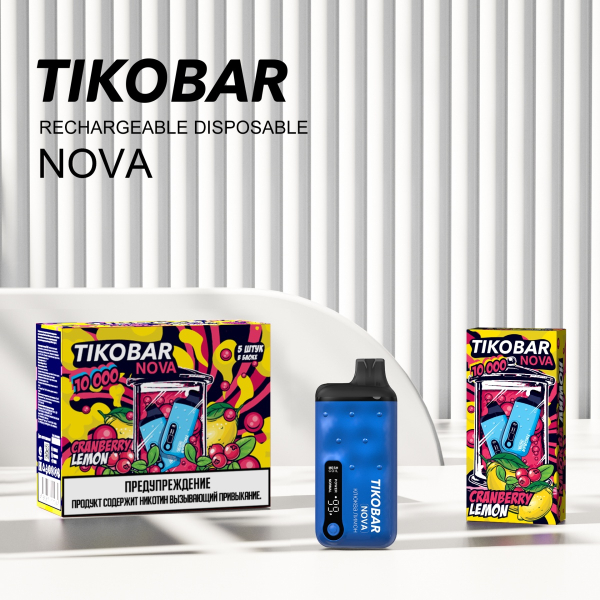 Электронка Tikobar Nova Клюква Лимон 10000 Затяжек в Сыктывкаре