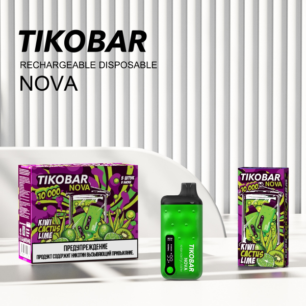 Электронка Tikobar Nova Киви Кактус Лайм 10000 Затяжек в Сыктывкаре