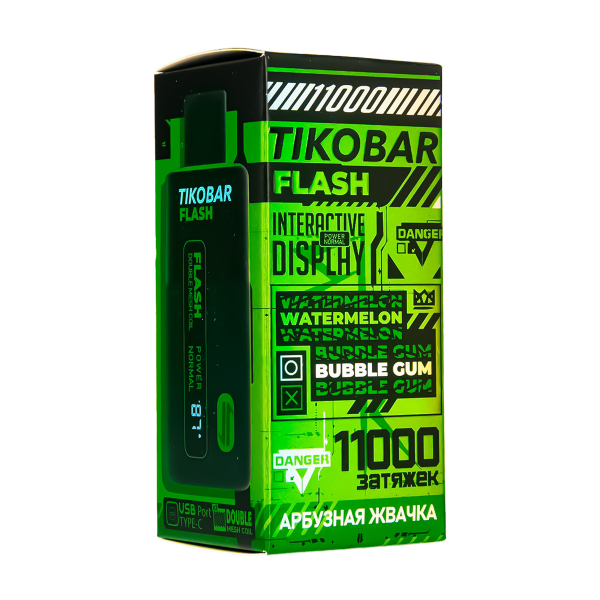 Электронка Tikobar Flash Арбузная Жвачка 11000 Затяжек в Сыктывкаре