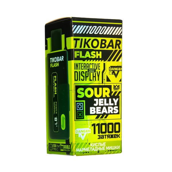 Электронка Tikobar Flash Кислые Мармеладные Мишки 11000 Затяжек в Сыктывкаре