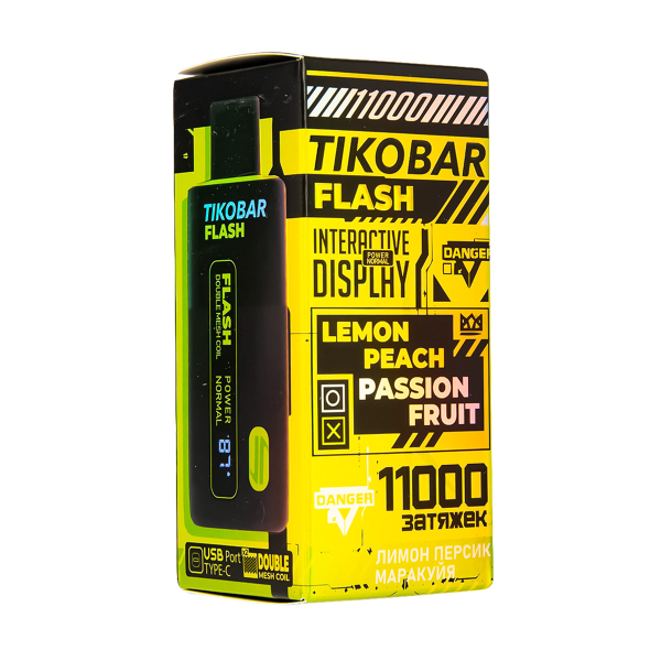 Электронка Tikobar Flash Лимон Персик Маракуйя 11000 Затяжек в Сыктывкаре