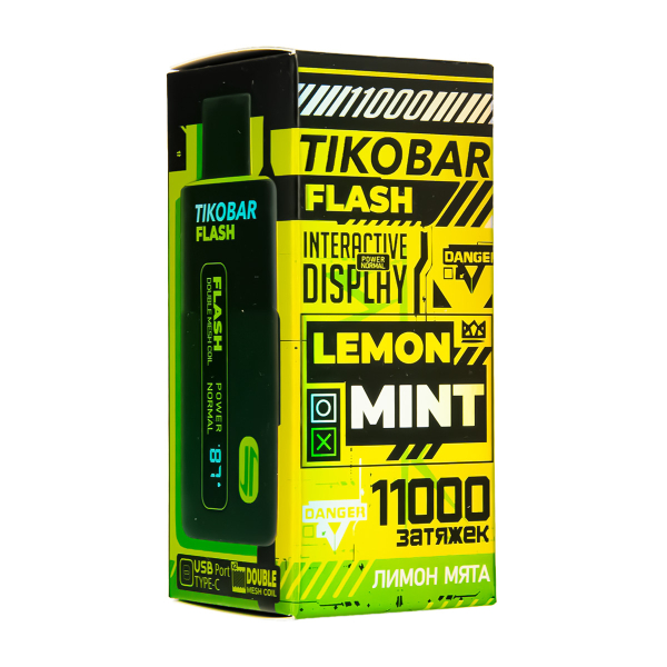 Электронка Tikobar Flash Лимон Мята 11000 Затяжек в Сыктывкаре