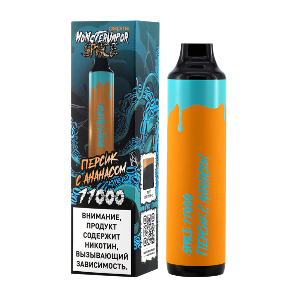 Электронка Monstervapor Space Персик И Ананас (11000 Затяжек) в Сыктывкаре
