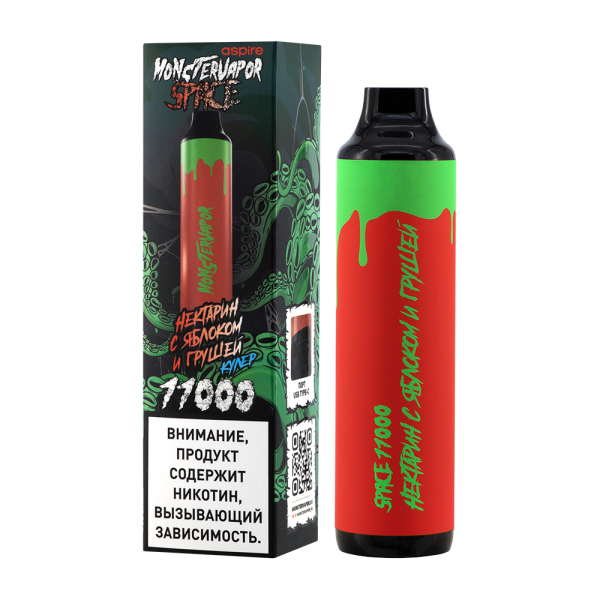 Электронка Monstervapor Space Нектарин Яблоко И Груша (11000 Затяжек) в Сыктывкаре