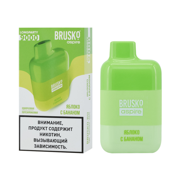 Электронка Brusko Longparty Яблоко И Банан (9000 Затяжек) в Сыктывкаре