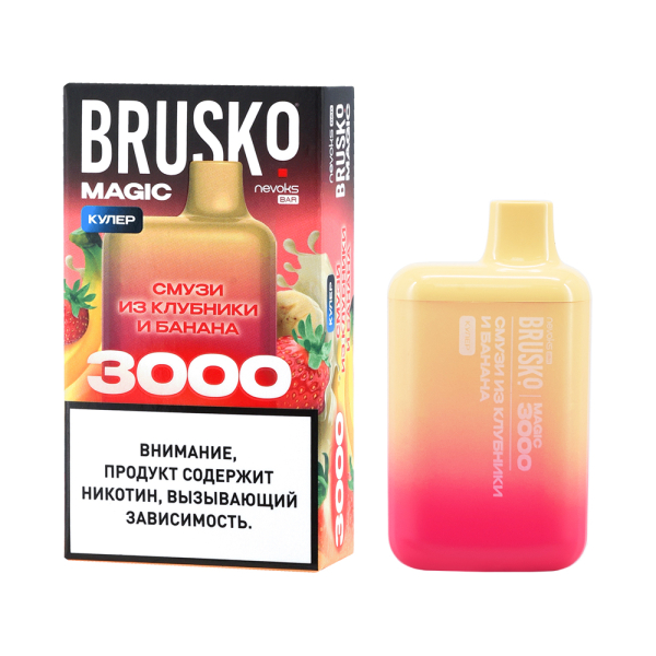 Электронка Brusko Magic Смузи Из Клубники И Банана (3000 Затяжек) в Сыктывкаре