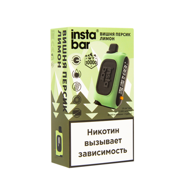 Электронка Plonq Instabar Вишня Персик Лимон (10000 Затяжек) 20 Мг в Сыктывкаре