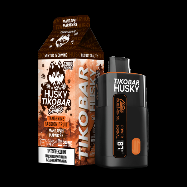 Электронка Tikobar Husky Сибирь Мандарин Маракуйя 12000 Затяжек в Сыктывкаре
