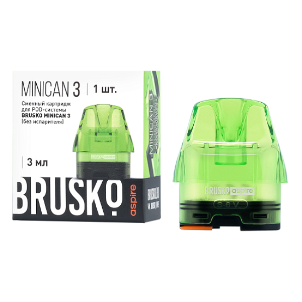 Сменный Картридж Brusko Minican 3, (Зелёный), 3 Мл, Упак. 1 Шт в Сыктывкаре