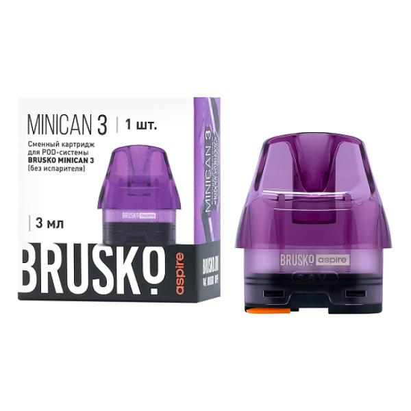 Сменный Картридж Brusko Minican 3, (Фиолетовый), 3 Мл, Упак. 1 Шт в Сыктывкаре