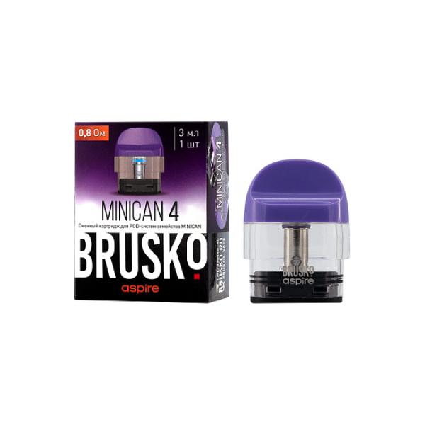 Сменный Картридж Brusko Minican 4 (3Мл) 0,8 Ом, Упак. 1 Шт синий в Сыктывкаре