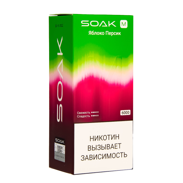 ЭСДН SOAK M Apple Peach Bonbon 6000 тяг в Сыктывкаре