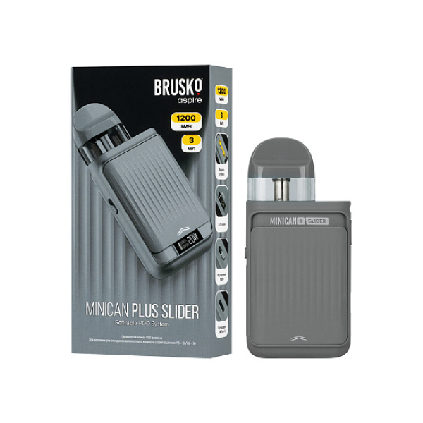 POD-система Brusko Minican Plus Slider Серый в Сыктывкаре