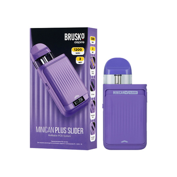 POD-система Brusko Minican Plus Slider Фиолетовый в Сыктывкаре
