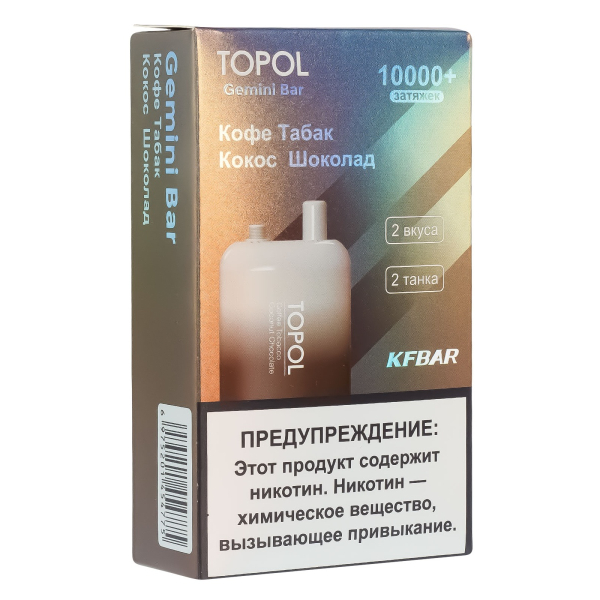 Электронка Topol Gemini Bar Coffee Tobacco | Coconut Chocolate 10000 тяг в Сыктывкаре