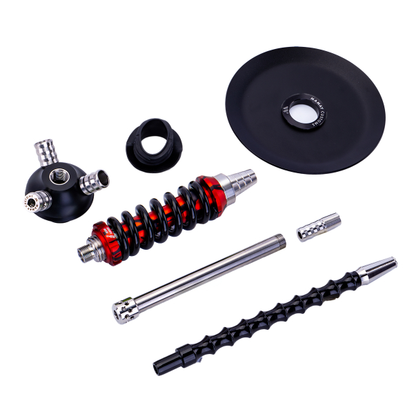 Кальян Mamay Customs Coilover Micro Чёрно Красный Сплеш в Сыктывкаре