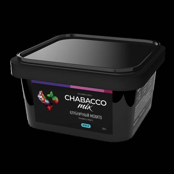 Бестабачная смесь Chabacco Mix Strawberry Mojito Клубничный Мохито  Medium 200 грамм в Сыктывкаре