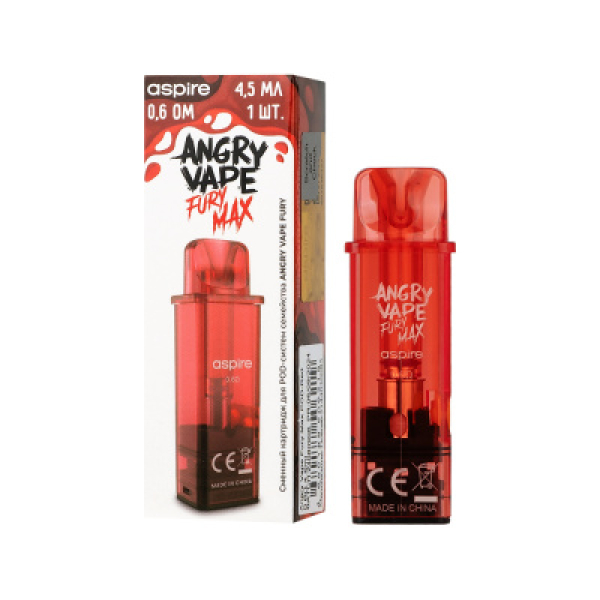 Картридж Angry Vape Fury Max Красный 45 мл 0.6 Ом ( 1 шт.) в Сыктывкаре