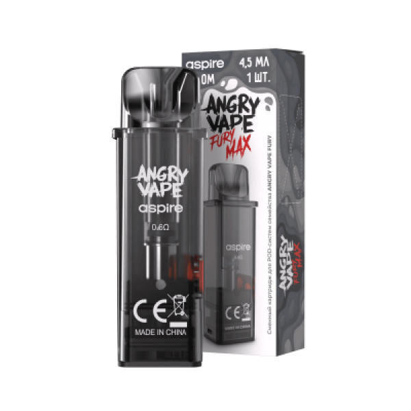Картридж Angry Vape Fury Max Чёрный 45 мл 0.6 Ом ( 1 шт.) в Сыктывкаре