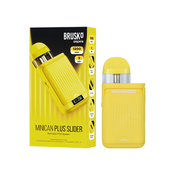 POD-система Brusko Minican      Plus Slider Жёлтый в Сыктывкаре