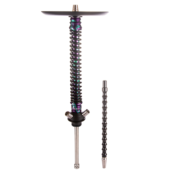 Кальян Mamay Customs Coilover Большой  Пурпурный/бирюзовый Сплеш Чёрный в Сыктывкаре